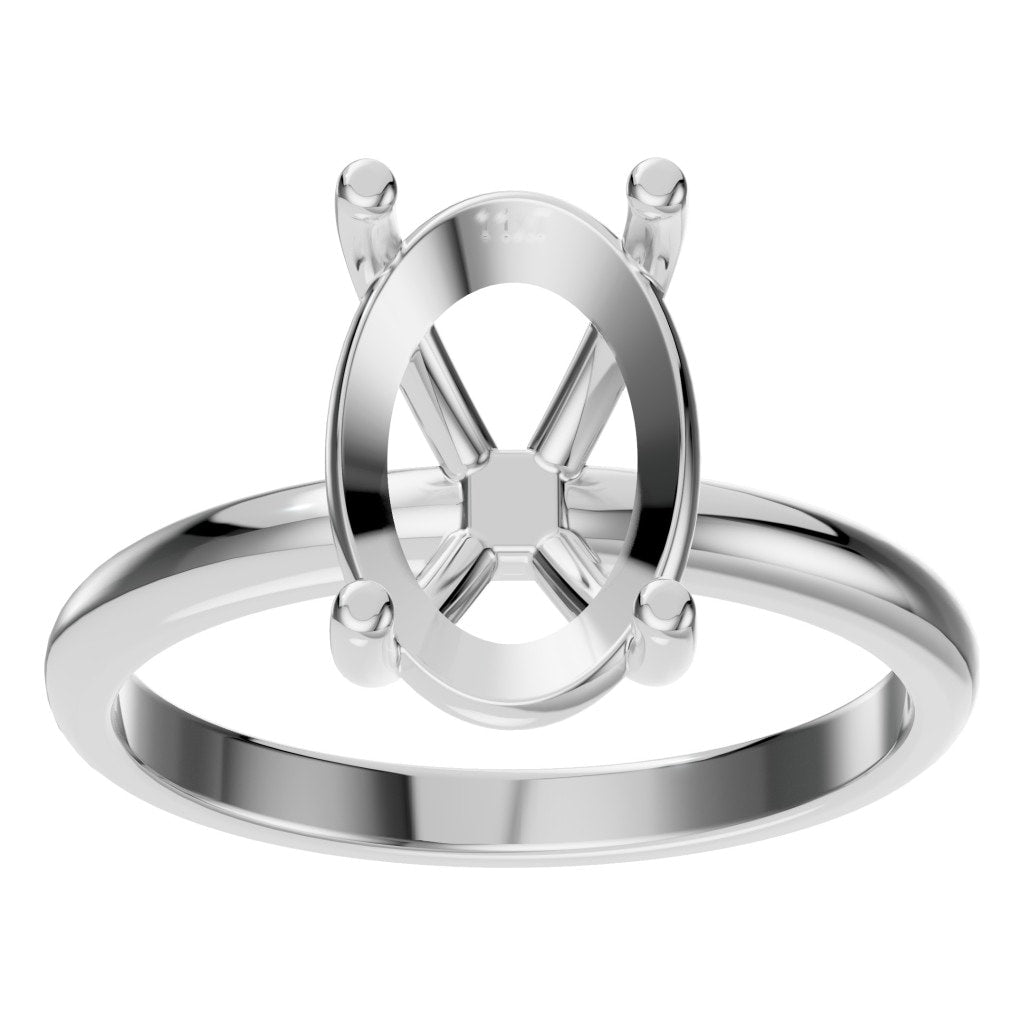 RI-7657 White Gold Ring UNSET - Front View