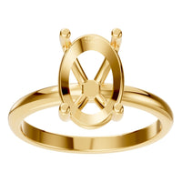 RI-7657 Yellow Gold Ring UNSET - Front View