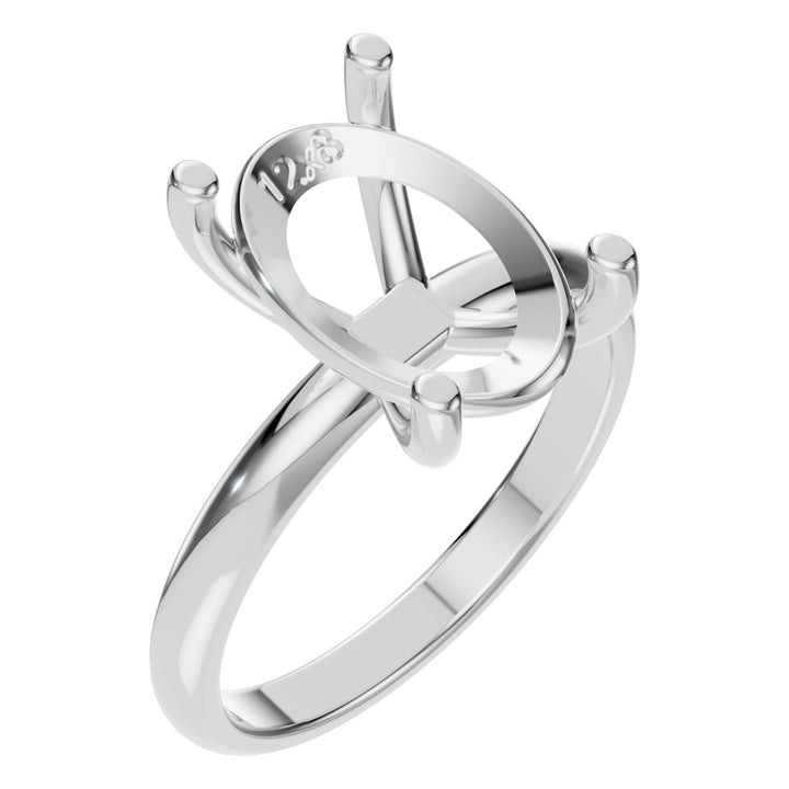 Solitaire Ring Mounting - Oval 12x8mm