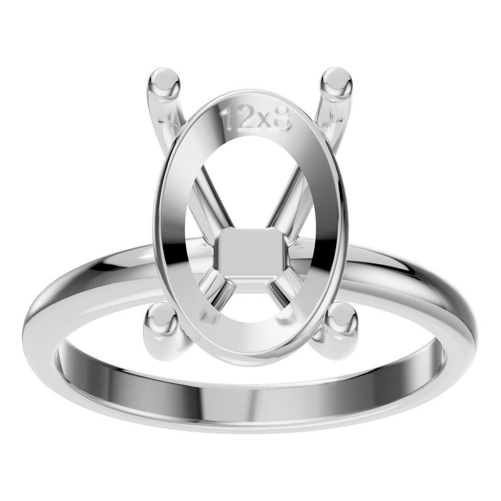 RI-7657 White Gold Ring UNSET - Front View