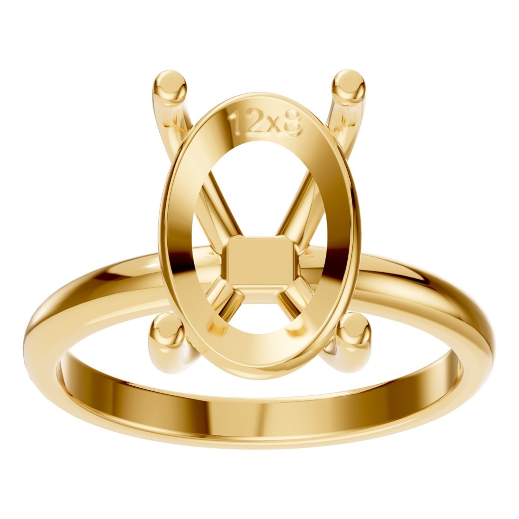 RI-7657 Yellow Gold Ring UNSET - Front View