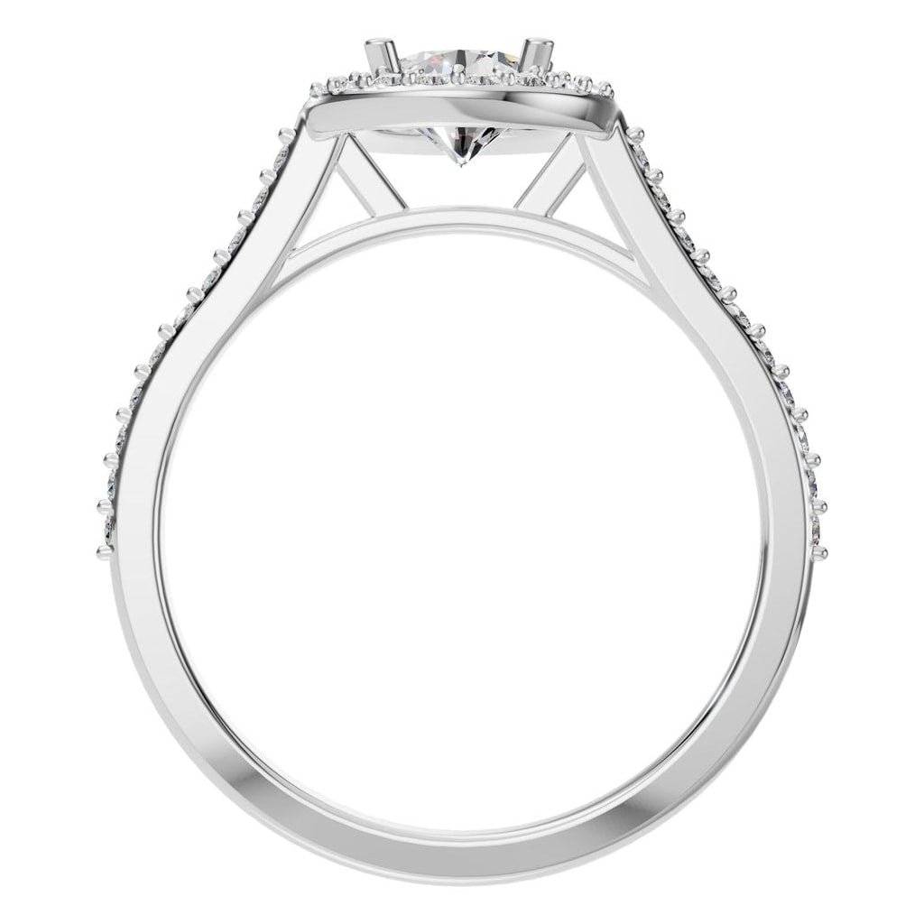 RI-7694 White Gold Ring SET - Top View
