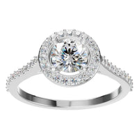 RI-7694 White Gold Ring SET - Front View