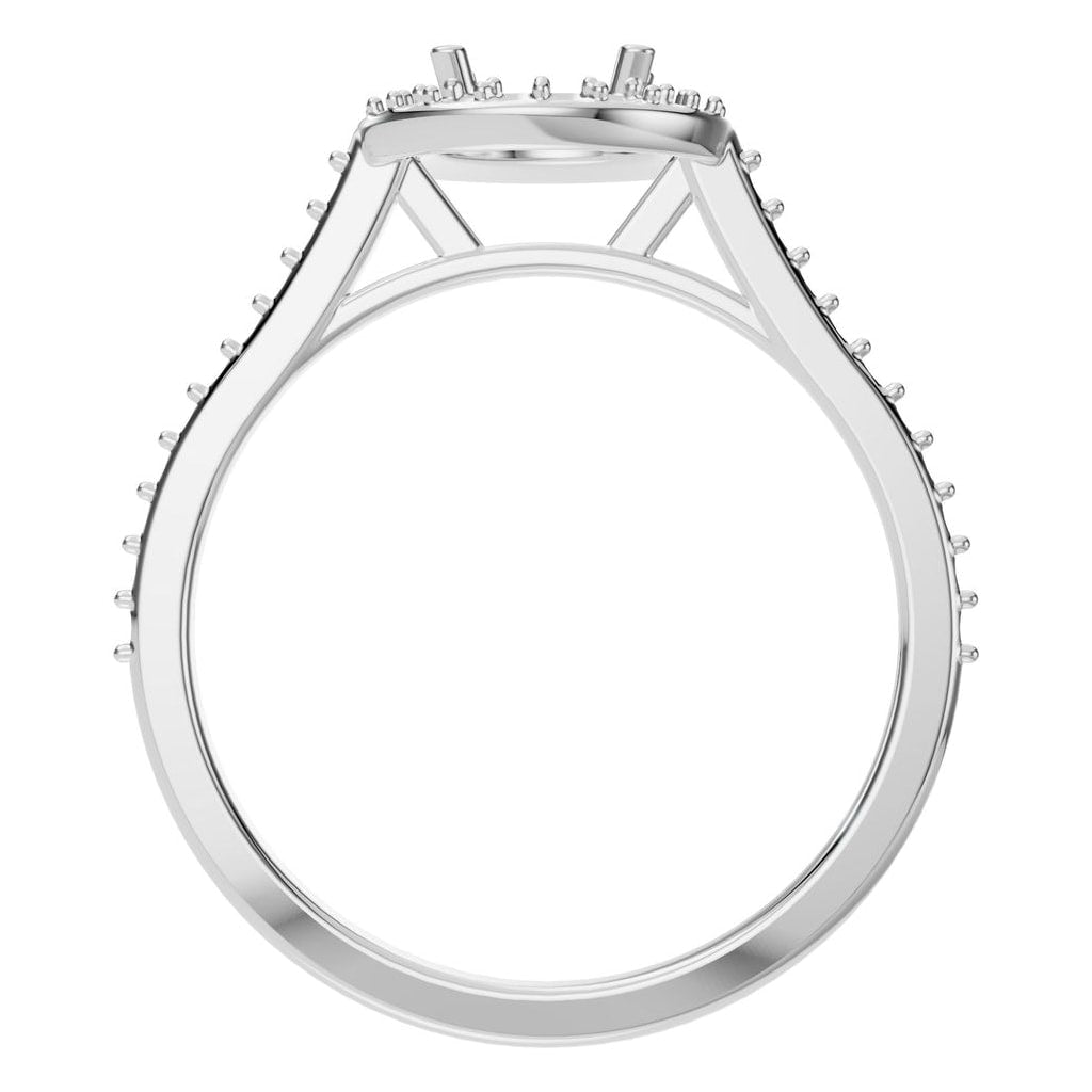 RI-7694 White Gold Ring UNSET - Top View