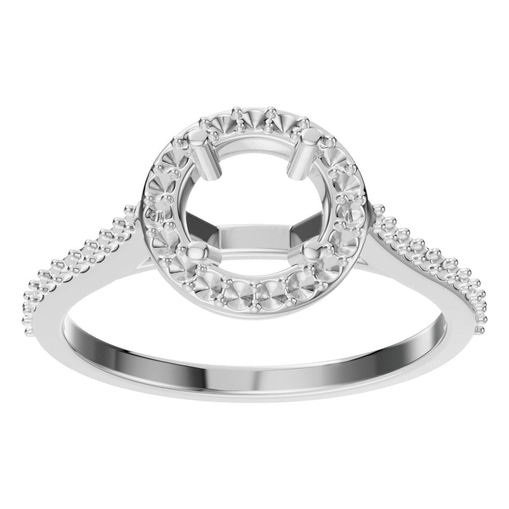 RI-7694 White Gold Ring UNSET - Front View
