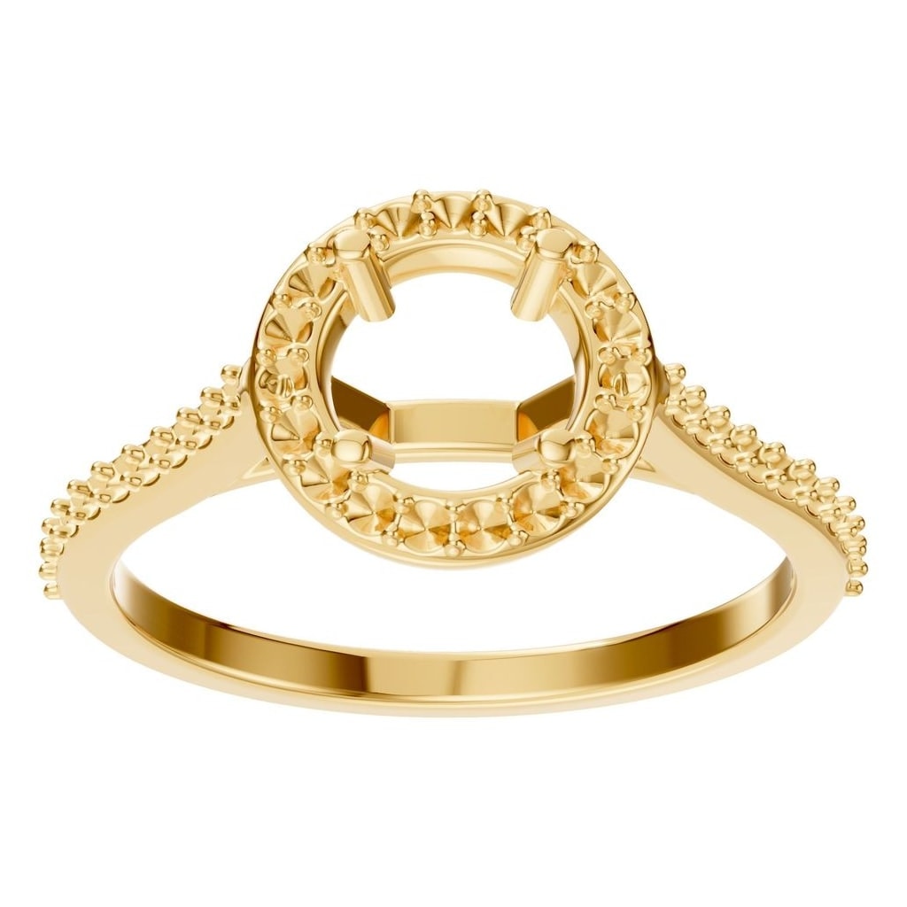 RI-7694 Yellow Gold Ring UNSET - Front View