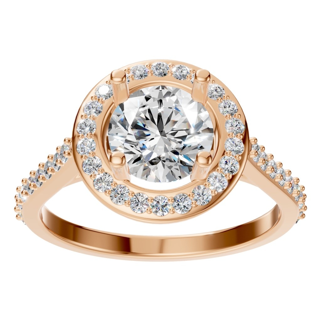 RI-7694 Rose Gold Ring SET - Front View