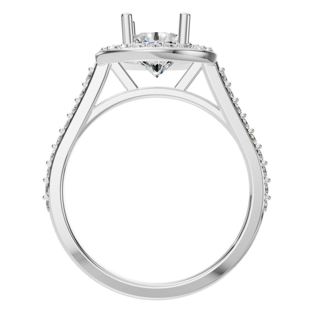 RI-7694 White Gold Ring SET - Top View