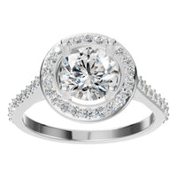 RI-7694 White Gold Ring SET - Front View
