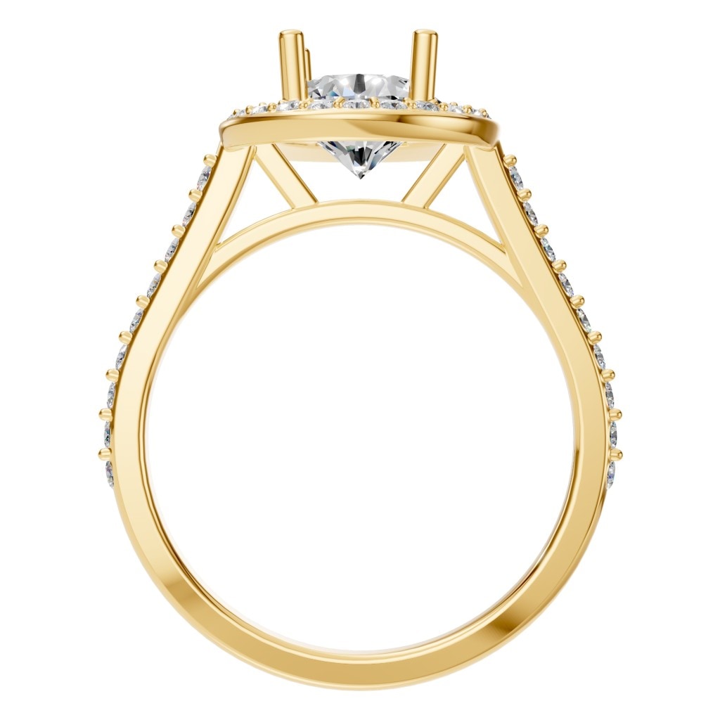 RI-7694 Yellow Gold Ring SET - Top View