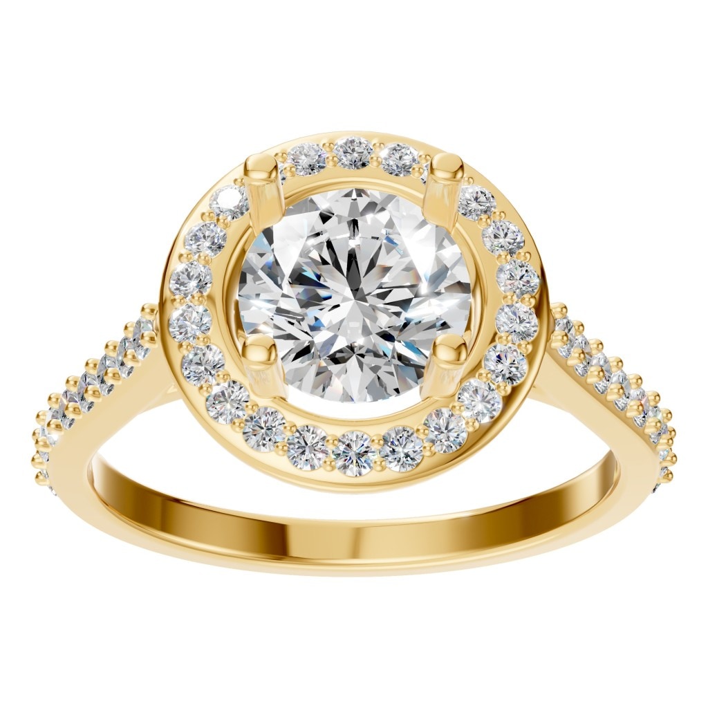 RI-7694 Yellow Gold Ring SET - Front View