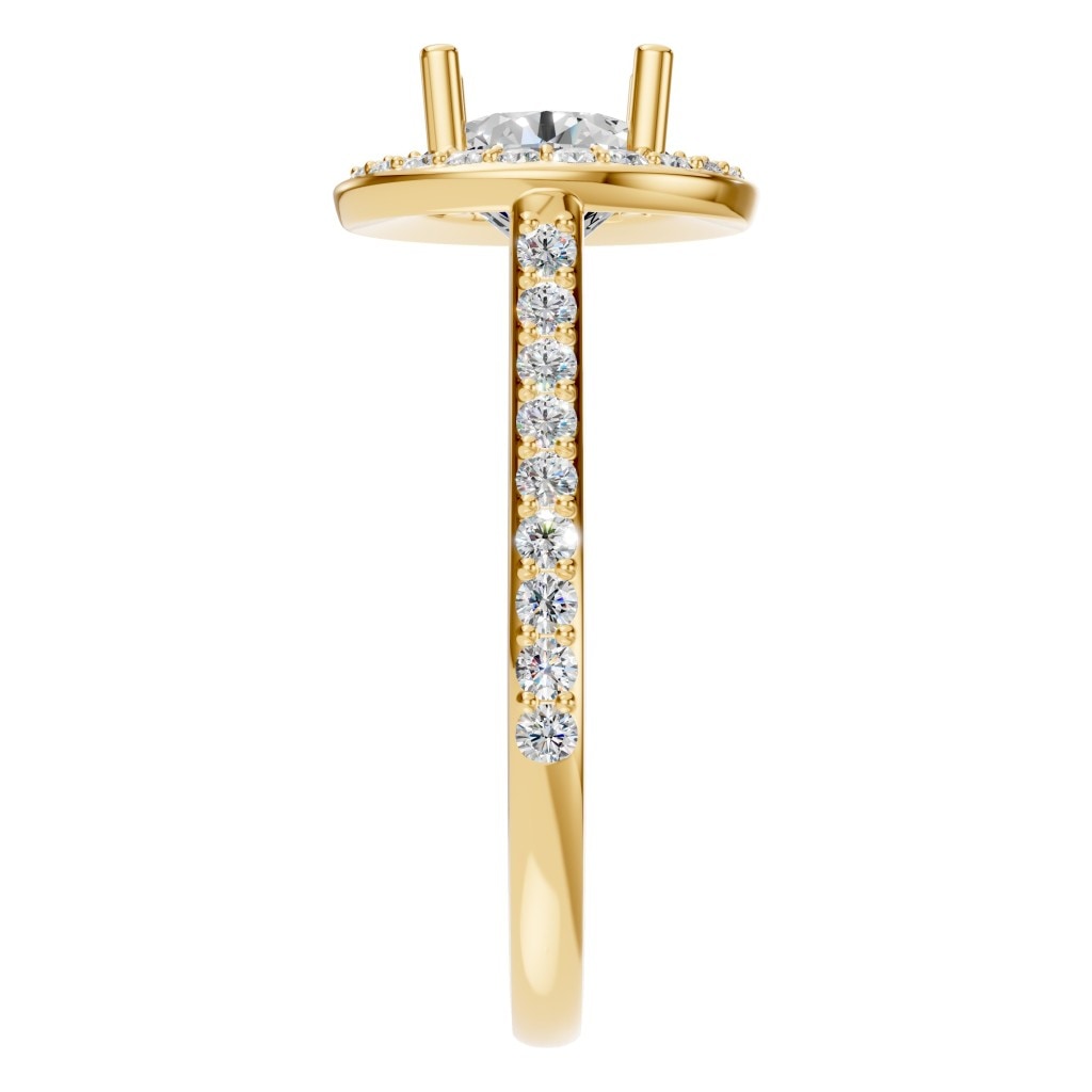 RI-7694 Yellow Gold Ring SET - Side View