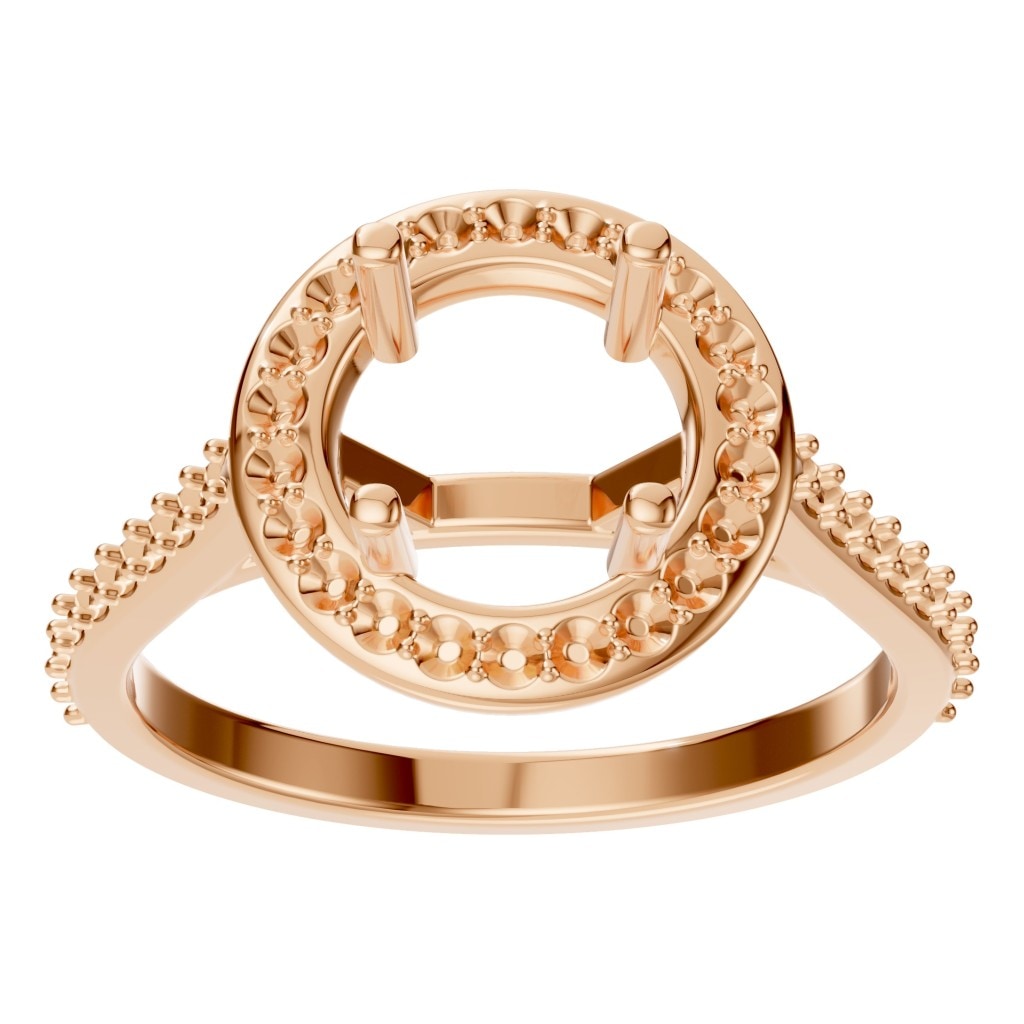 RI-7694 Rose Gold Ring UNSET - Front View