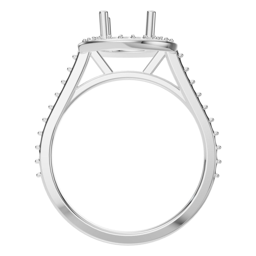 RI-7694 White Gold Ring UNSET - Top View