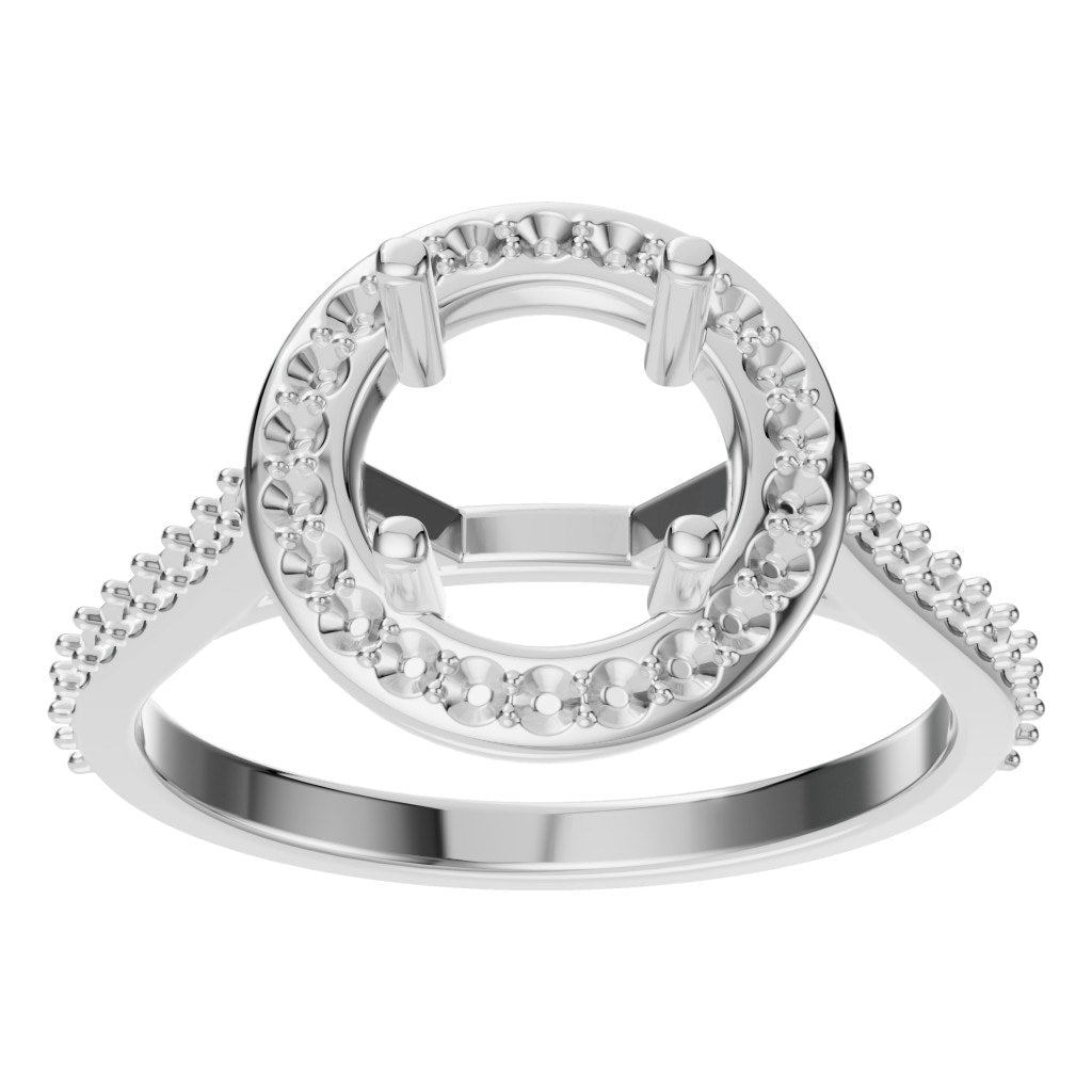 RI-7694 White Gold Ring UNSET - Front View