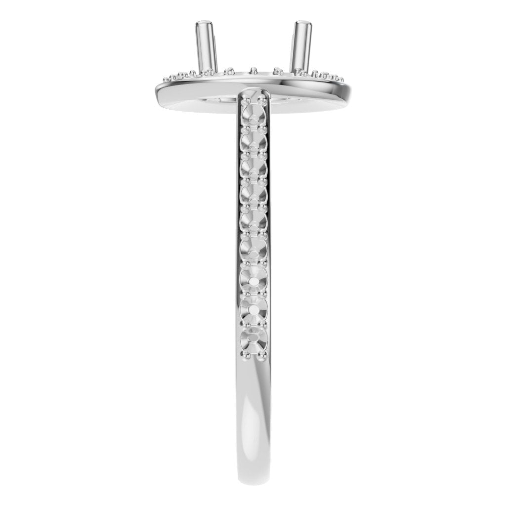 RI-7694 White Gold Ring UNSET - Side View