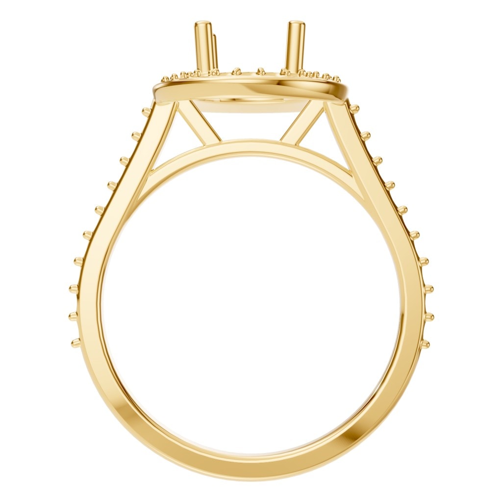 RI-7694 Yellow Gold Ring UNSET - Top View