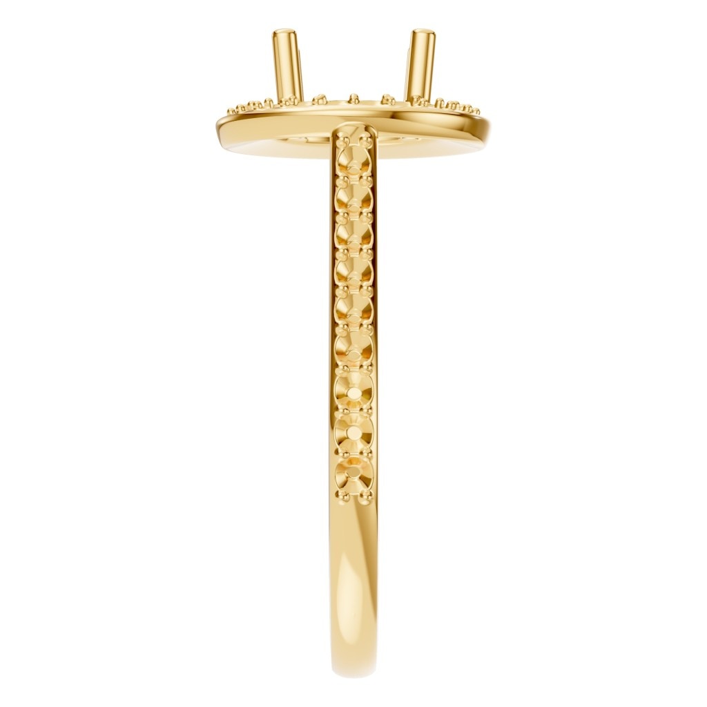 RI-7694 Yellow Gold Ring UNSET - Side View