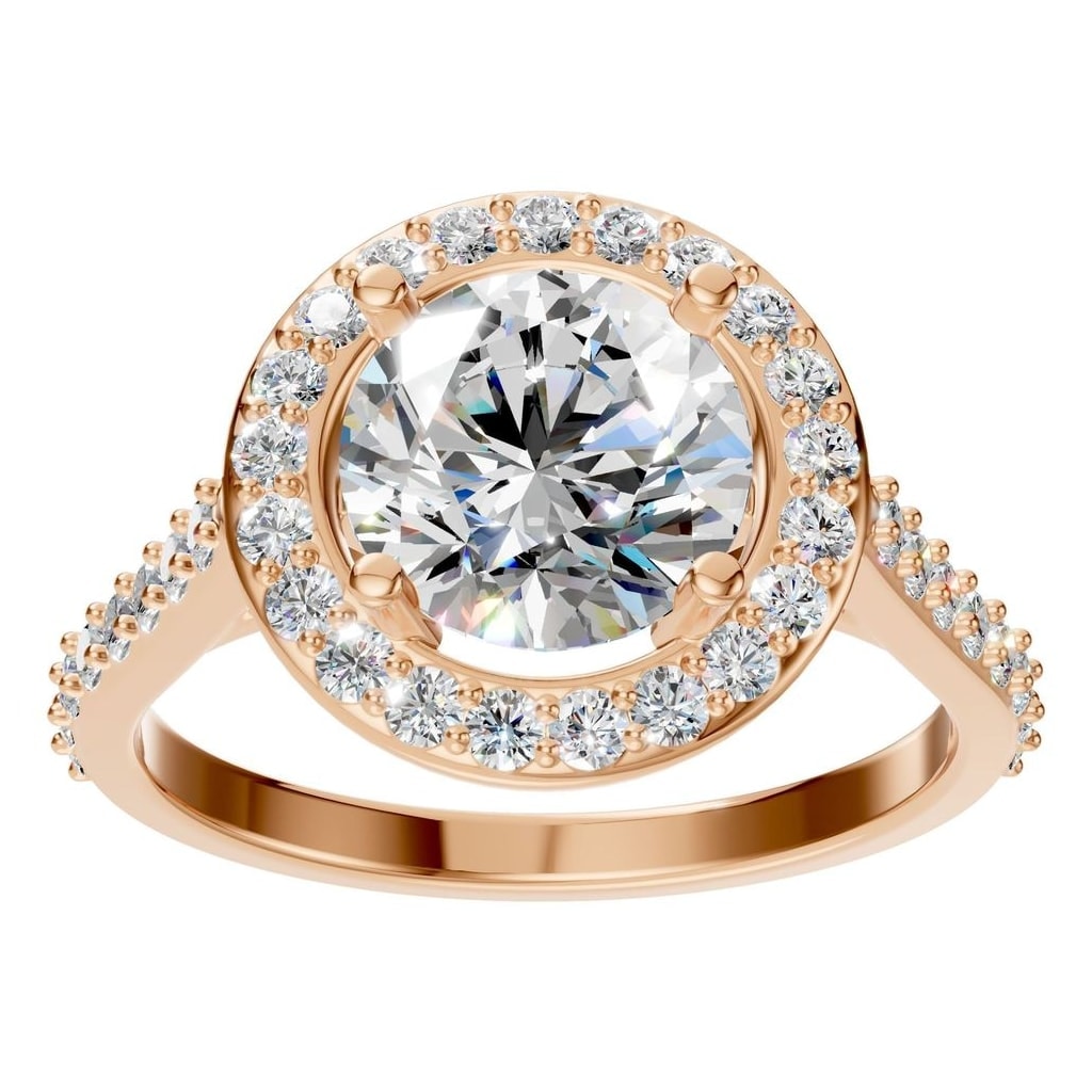 RI-7694 Rose Gold Ring SET - Front View