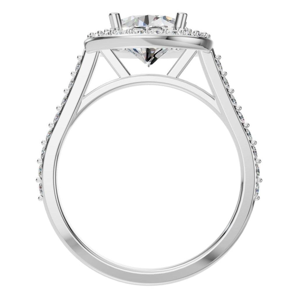 RI-7694 White Gold Ring SET - Top View