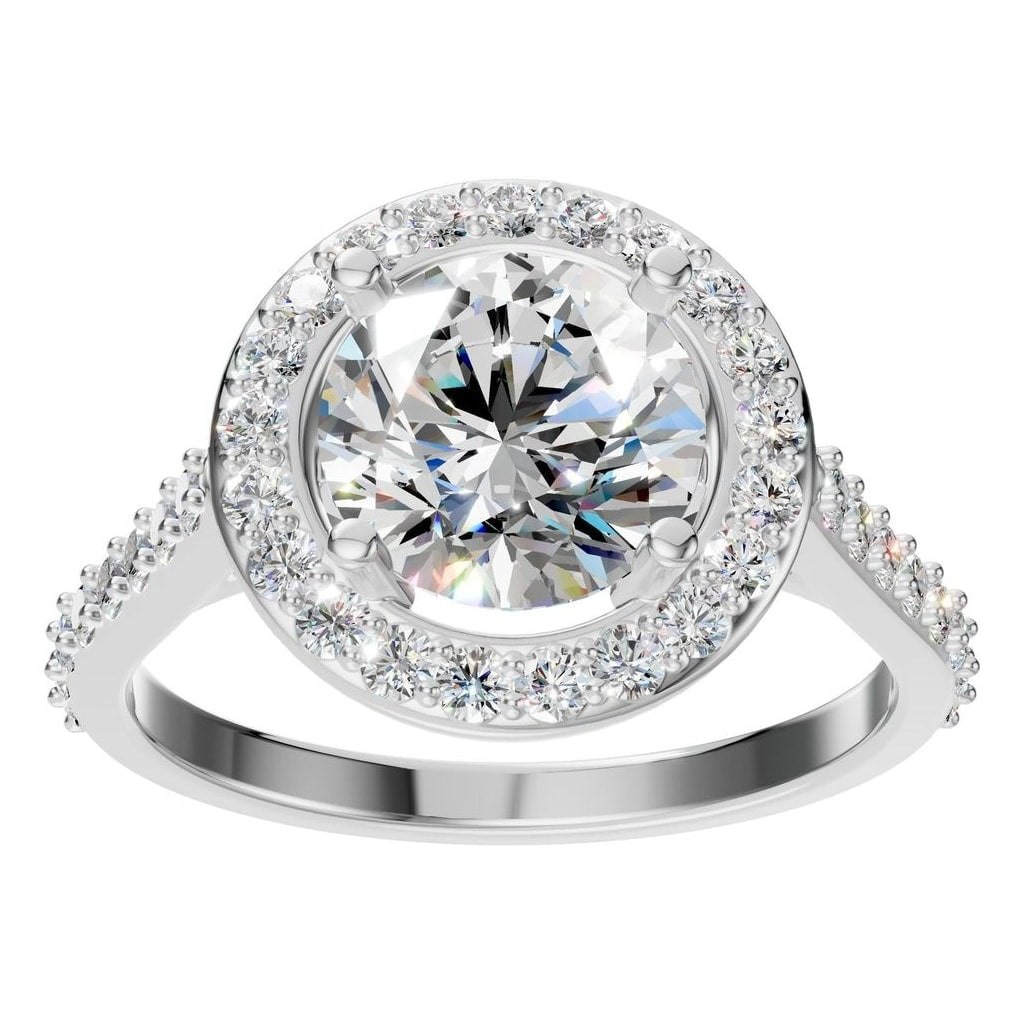 RI-7694 White Gold Ring SET - Front View