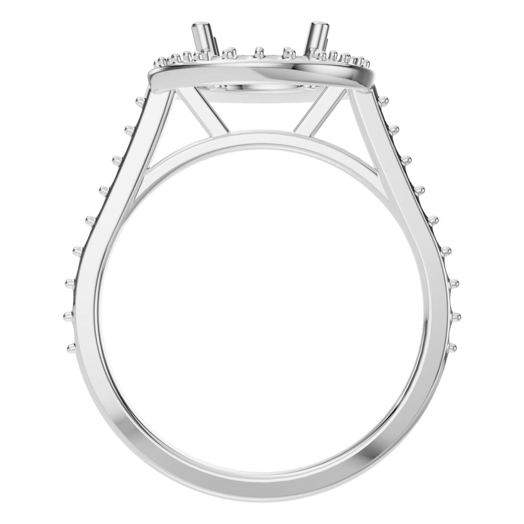 RI-7694 White Gold Ring UNSET - Top View