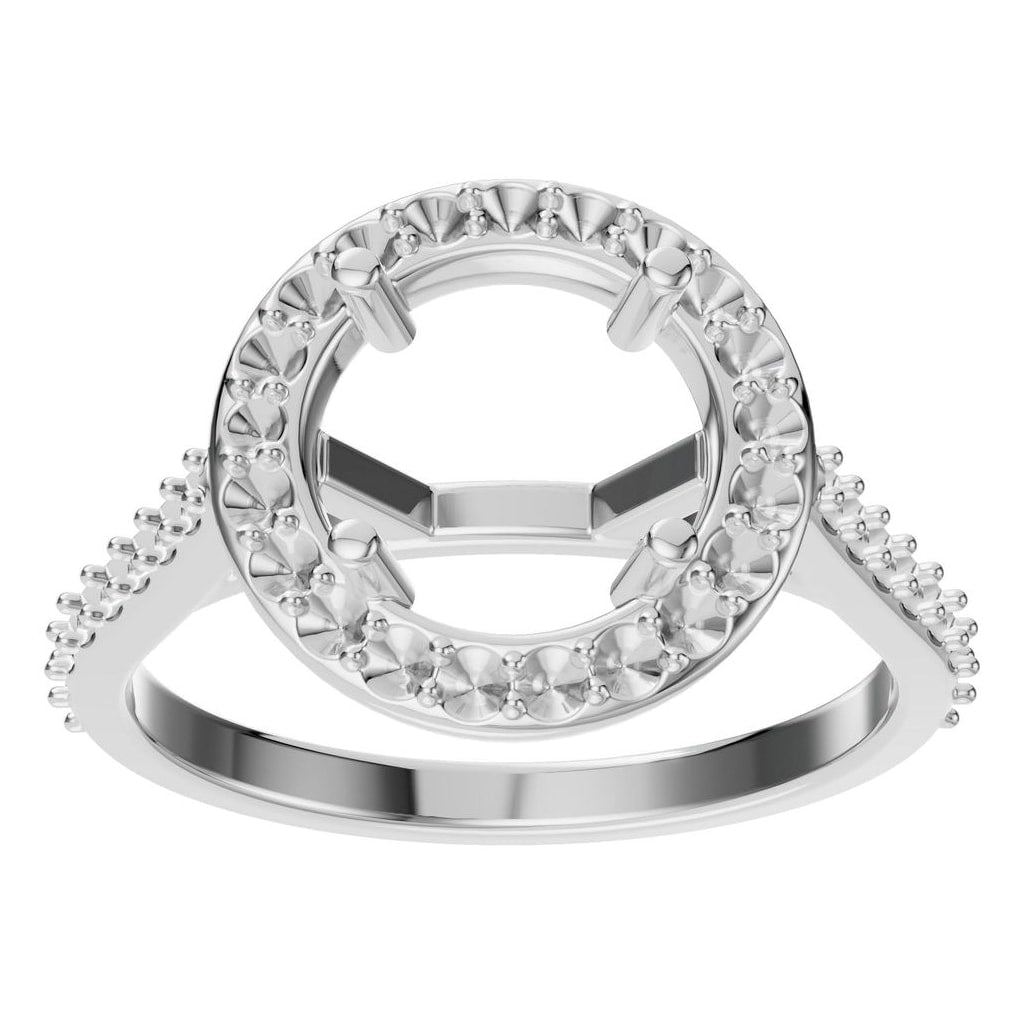 RI-7694 White Gold Ring UNSET - Front View