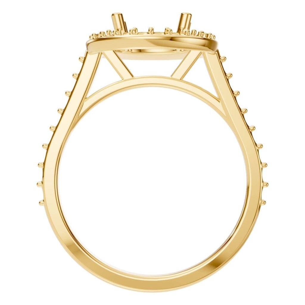 RI-7694 Yellow Gold Ring UNSET - Top View