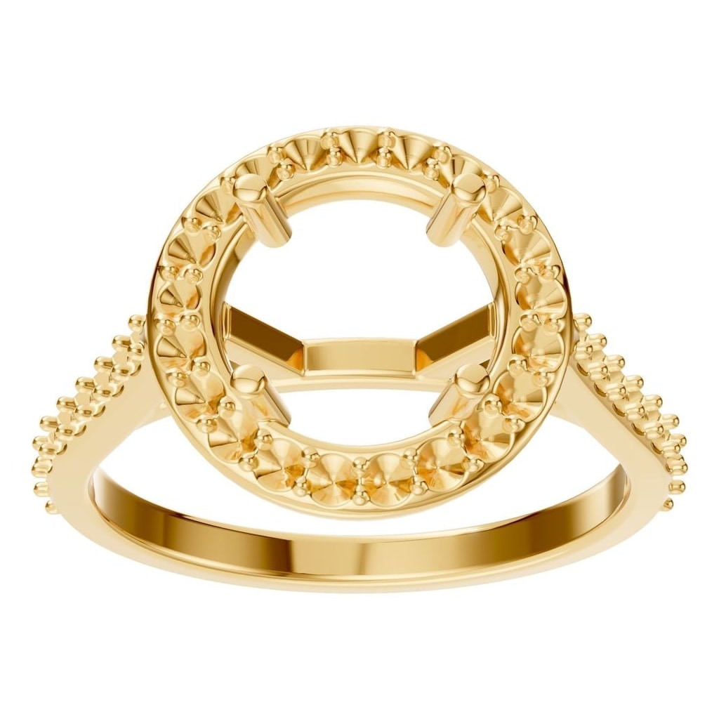 RI-7694 Yellow Gold Ring UNSET - Front View