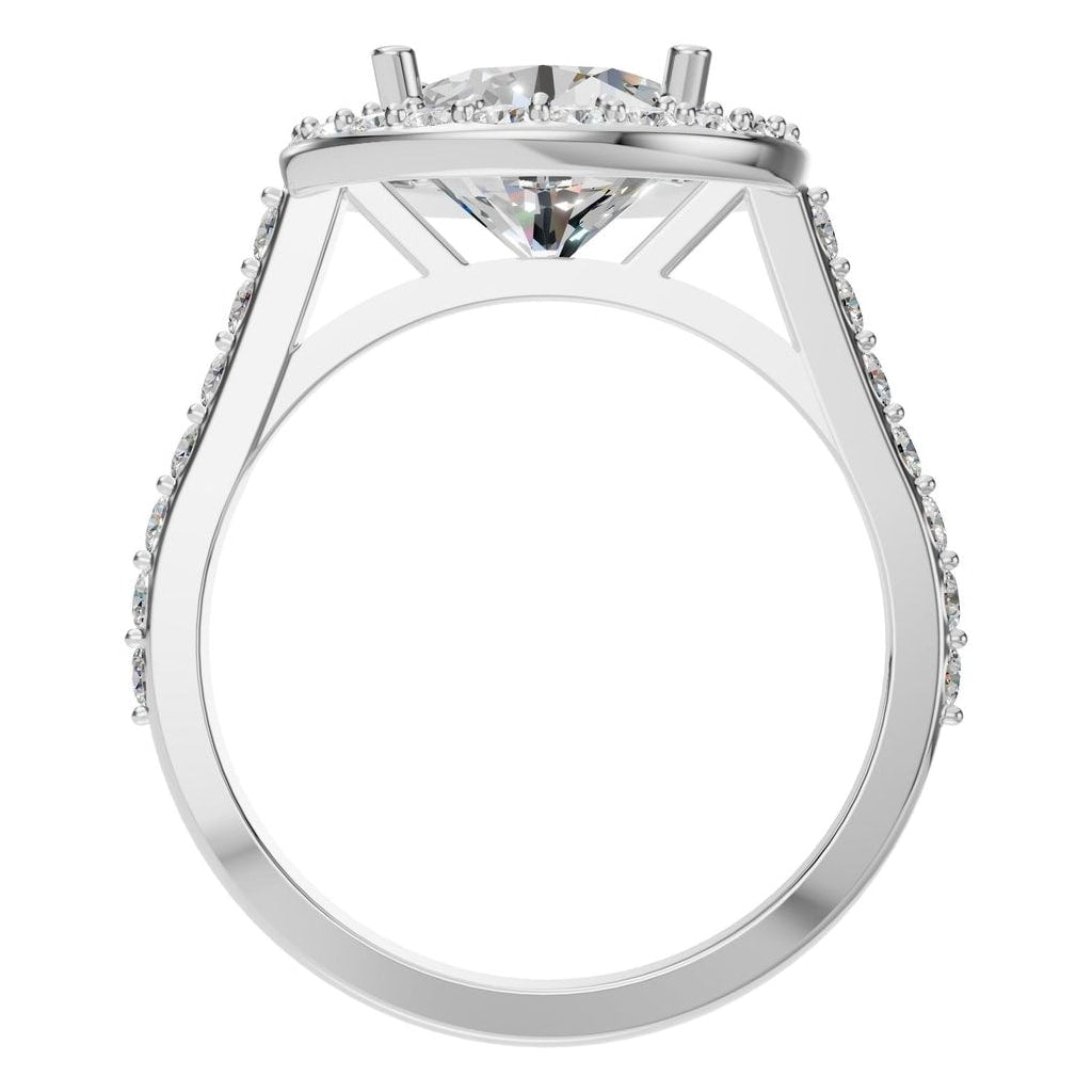 RI-7694 White Gold Ring SET - Top View