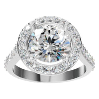 RI-7694 White Gold Ring SET - Front View