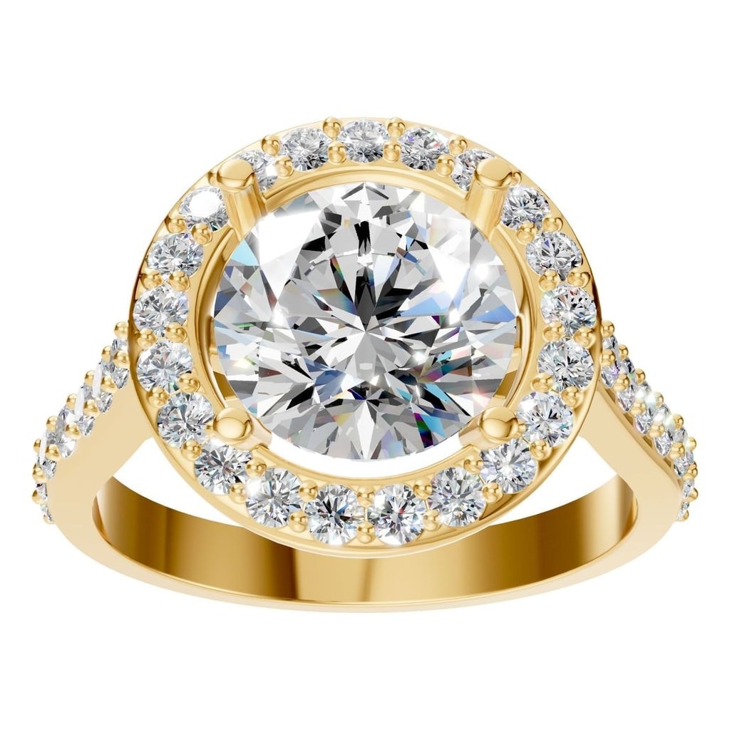RI-7694 Yellow Gold Ring SET - Front View