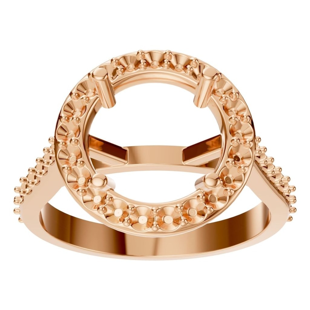 RI-7694 Rose Gold Ring UNSET - Front View