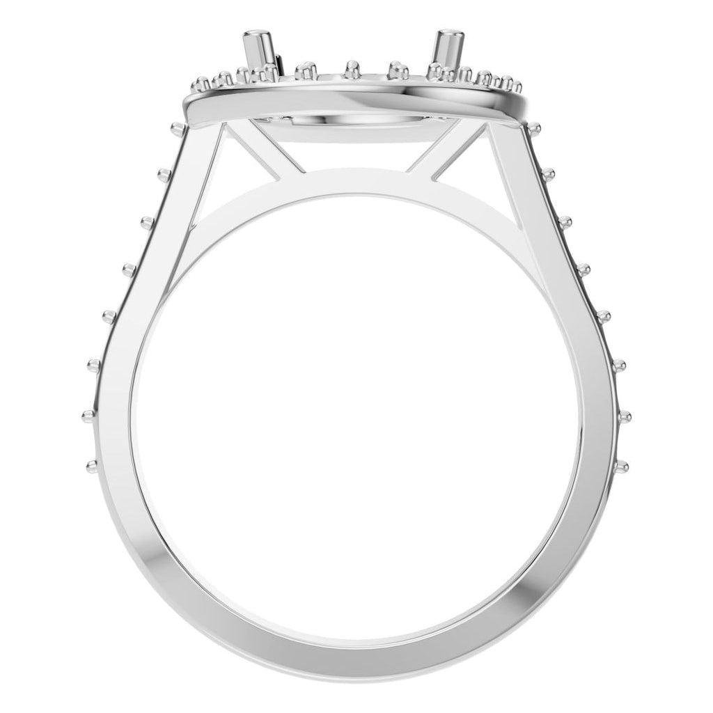 RI-7694 White Gold Ring UNSET - Top View