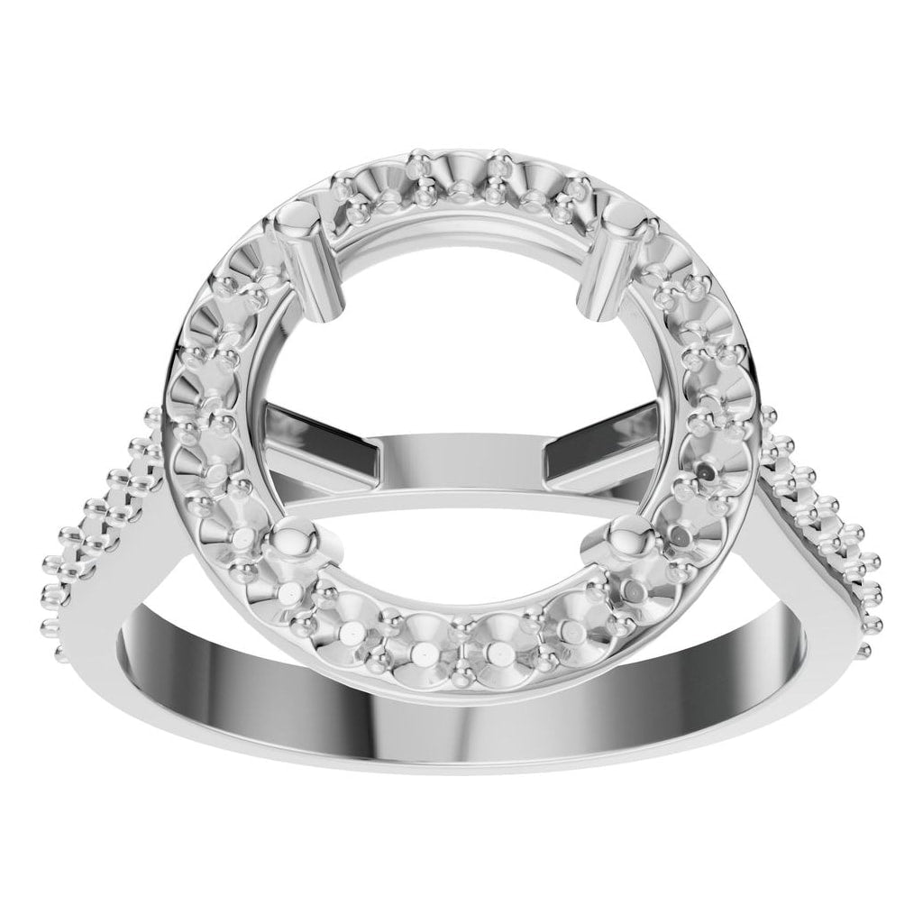 RI-7694 White Gold Ring UNSET - Front View