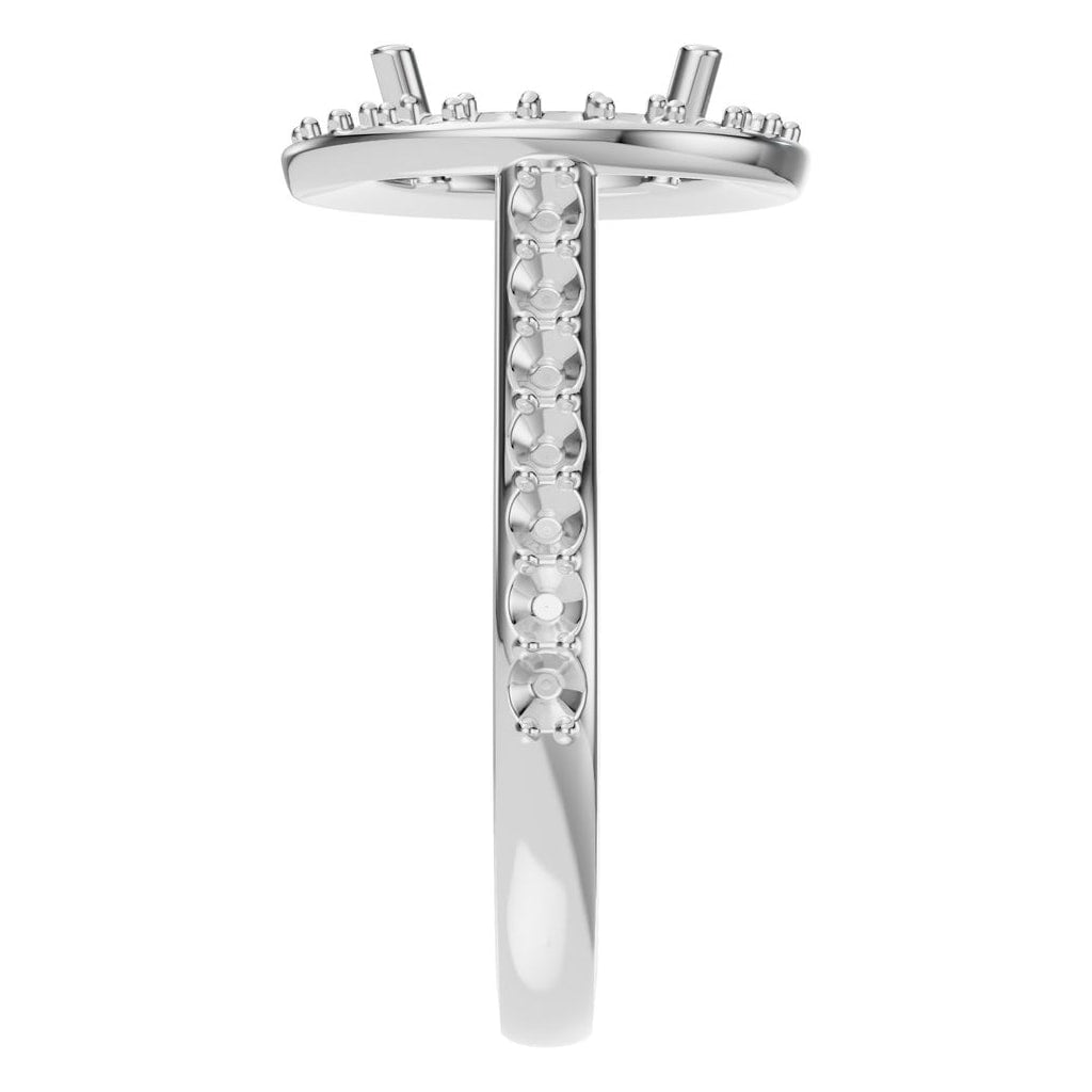RI-7694 White Gold Ring UNSET - Side View