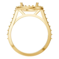 RI-7694 Yellow Gold Ring UNSET - Top View