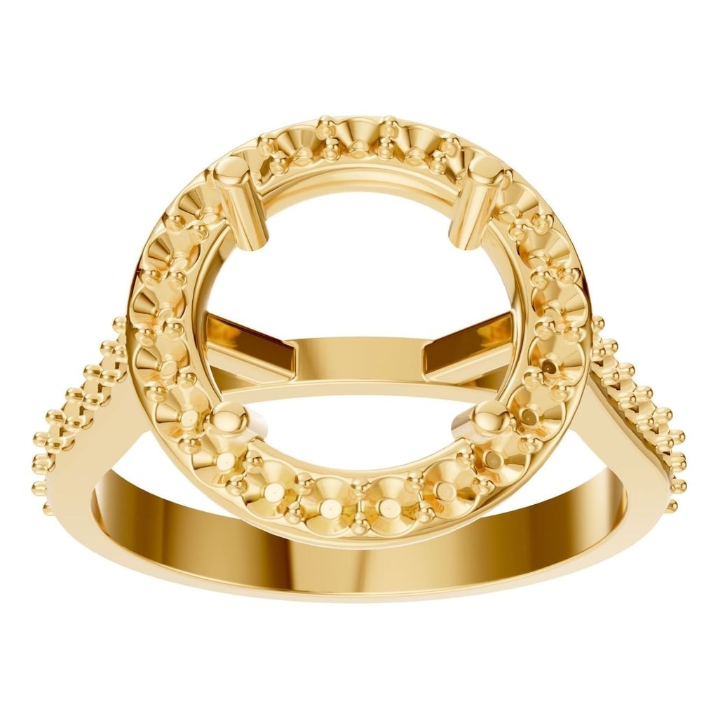 RI-7694 Yellow Gold Ring UNSET - Front View