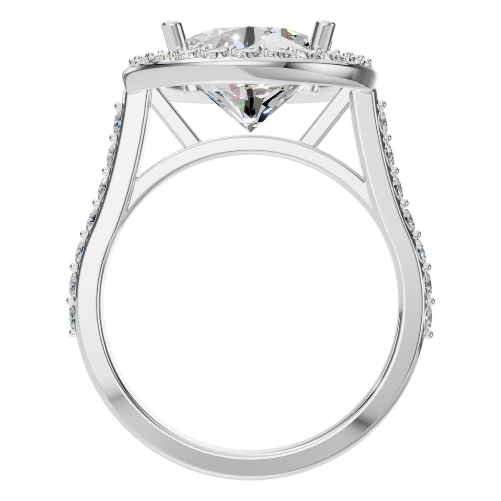 RI-7694 White Gold Ring SET - Top View
