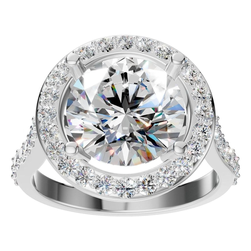 RI-7694 White Gold Ring SET - Front View