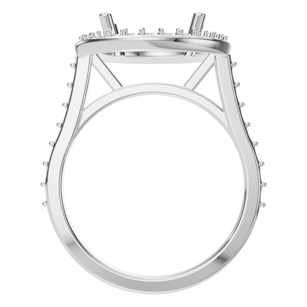 RI-7694 White Gold Ring UNSET - Top View