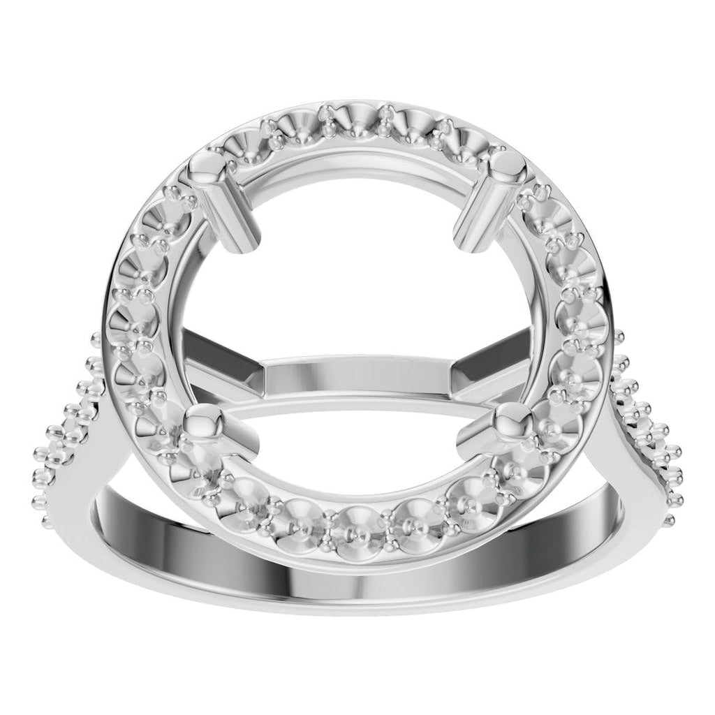 RI-7694 White Gold Ring UNSET - Front View