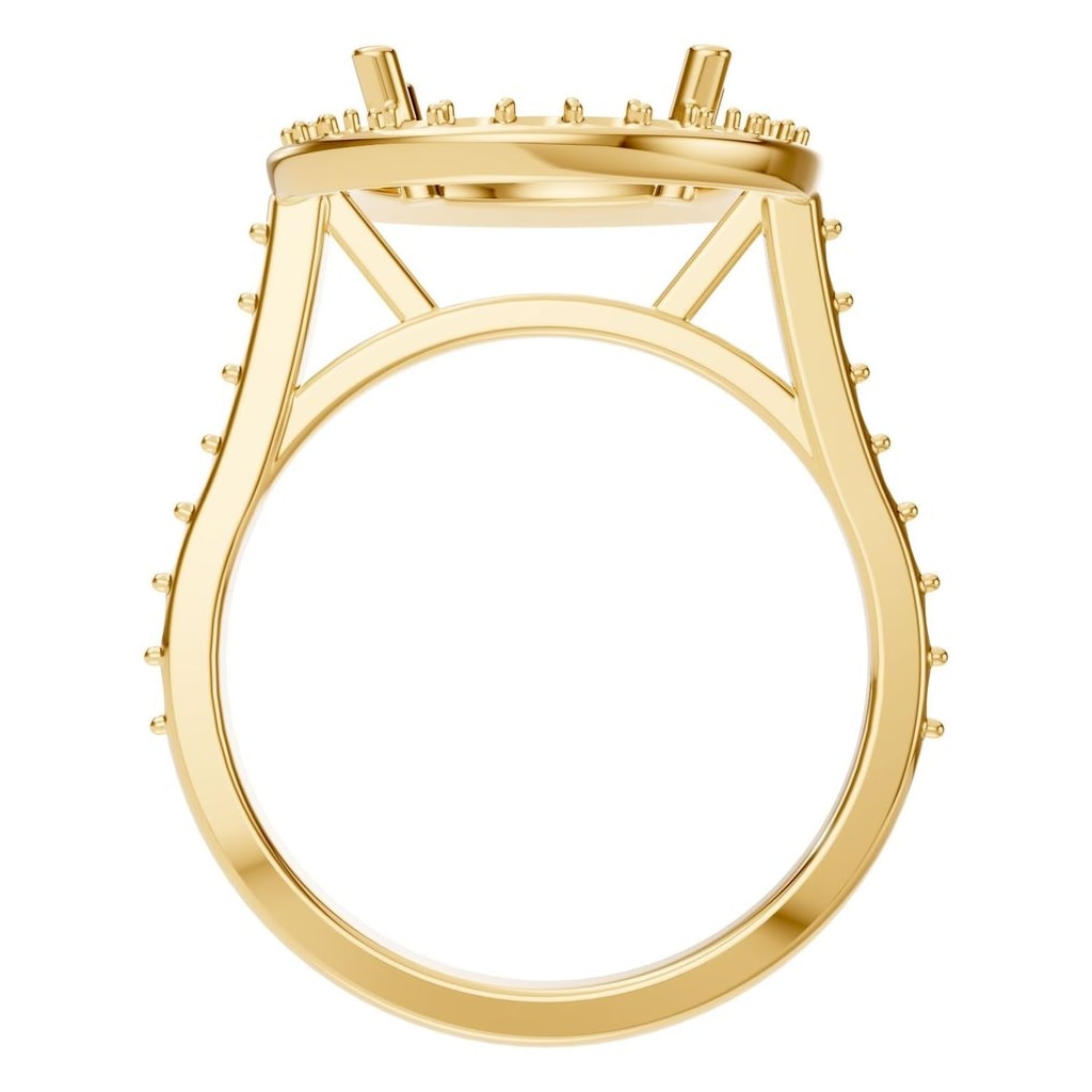 RI-7694 Yellow Gold Ring UNSET - Top View