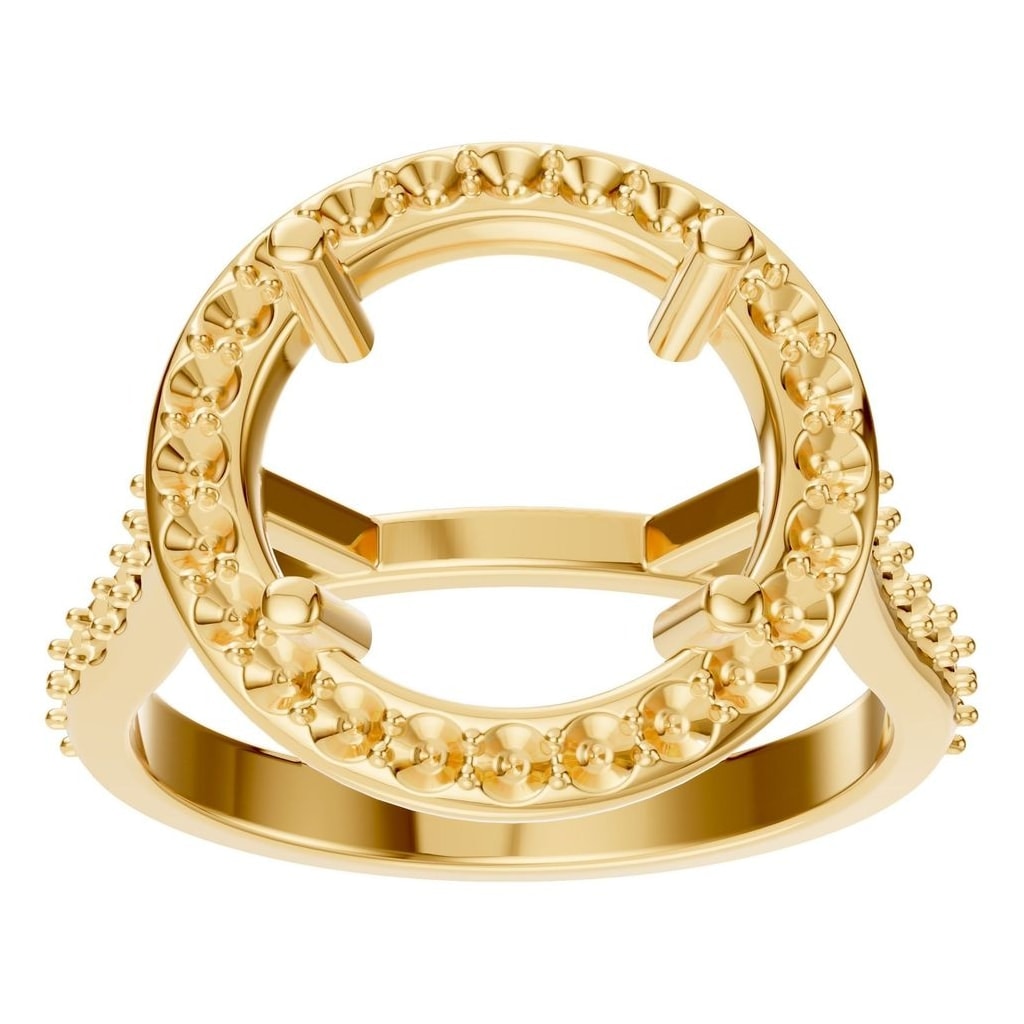RI-7694 Yellow Gold Ring UNSET - Front View