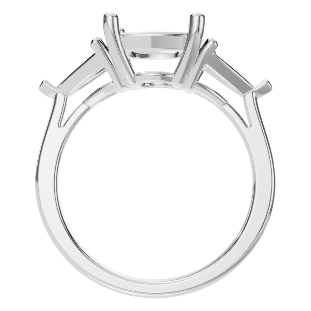 RI-7733 White Gold Ring UNSET - Top View