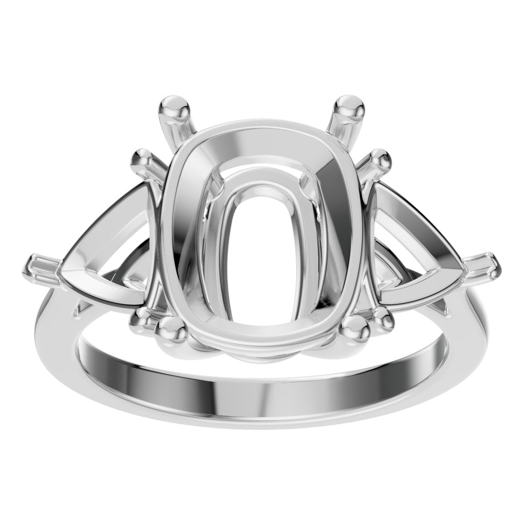 RI-7733 White Gold Ring UNSET - Front View
