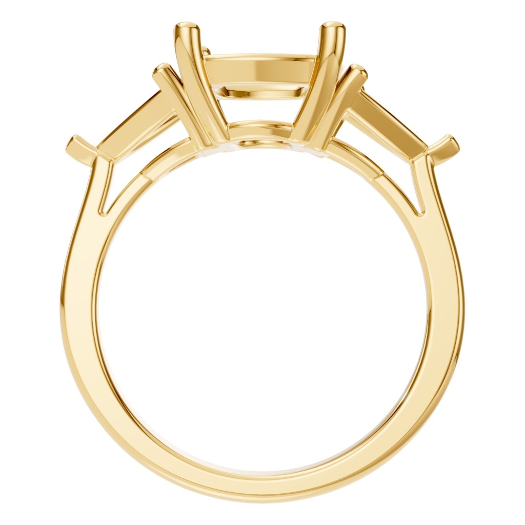 RI-7733 Yellow Gold Ring UNSET - Top View