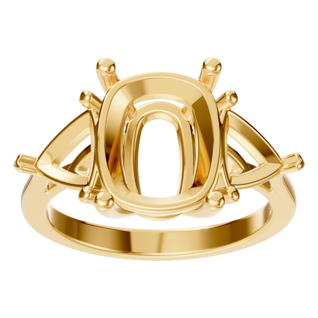RI-7733 Yellow Gold Ring UNSET - Front View