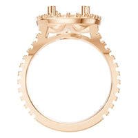 RI-7842 Rose Gold Ring UNSET - Top View