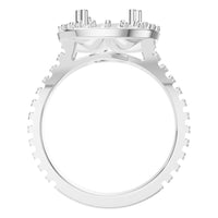 RI-7842 White Gold Ring UNSET - Top View